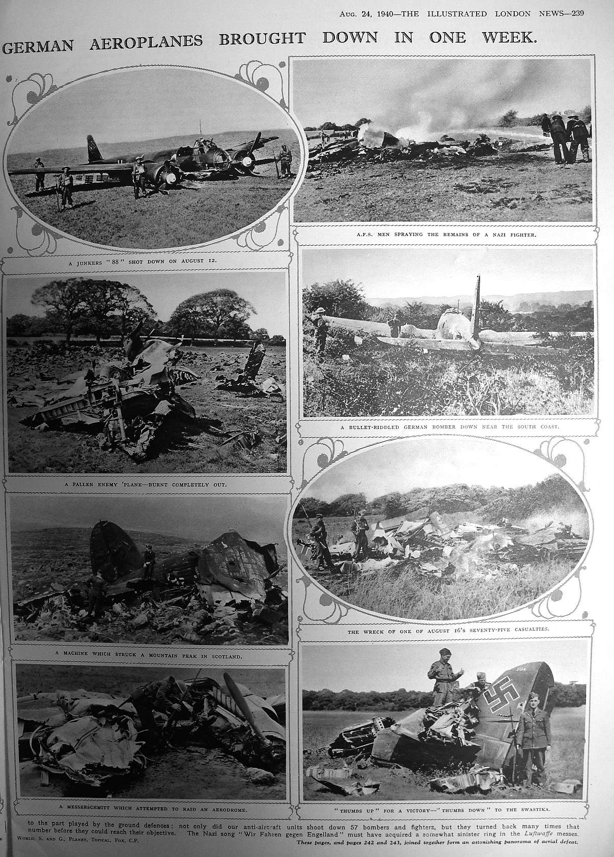 more nazi planes brought down by the RAF 493 in one week
